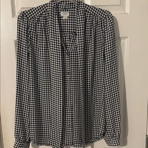 J. Crew Classic Houndstooth Blouse